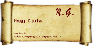 Magy Gyula névjegykártya
